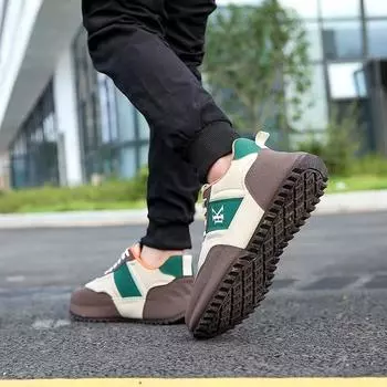 Интернет знаменитости популярная мужская обувь весна и осень плоская подошва новая универсальная спортивная обувь для отдыха бег сумка дно молодежная кожаная обувь для папы 39