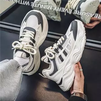 Интернет знаменитости популярная мужская обувь зимняя молодежная сетчатая кроссовки для бега мальчиков модный бренд Дарт Вейдер платформа папы обувь 39