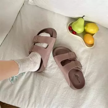 Интернет знаменитости ретро тапочки на платформе женские летние 2025 новая мода универсальные односложные сандалии bokensha 35 розовый