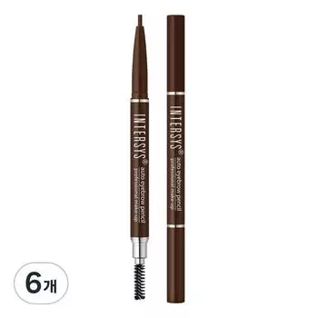 Intersys Auto Eyebrow Pencil, No. 4 dark brown, 6 pcs.