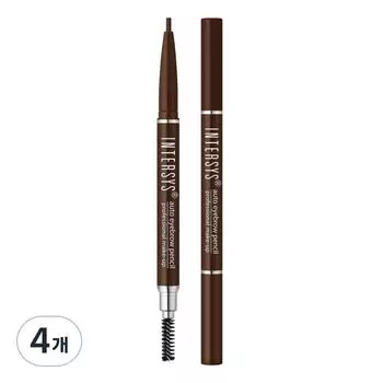 Intersys Auto Eyebrow Pencil, No. 4 dark brown, 4 pcs.