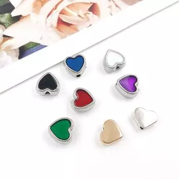 Интервальные бусины с сердцем любви ручной работы, ювелирные изделия своими руками, аксессуары, модные капающие бусины из сплава, 10 шт., 8 мм, свободные бусины разноцветный