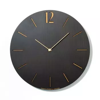 Interzero CHAMBRE PROUD CLOCK WALNUT Настенные часы с радиочасами черного цвета CH-065WN