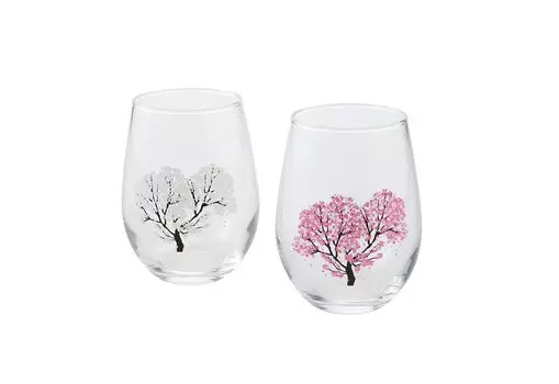 into Marumo Takagi Pottery Cooling Cherry Blossom Free Glass Pair Set Cherry Blossom Glass Changes with Temperature Stylish Spring Cherry Blossom