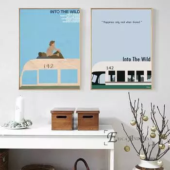 Into The Wild ТВ-шоу силуэт стены книги по искусству холст живопись постер для домашнего декора плакаты и принты без рамы декоративные фотографии 21cm30cm NoFrame