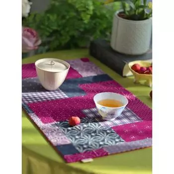 Introduction to Thickening Print Chinese Retro Ethnic Style Tea Mat Rose Red 30*50cm