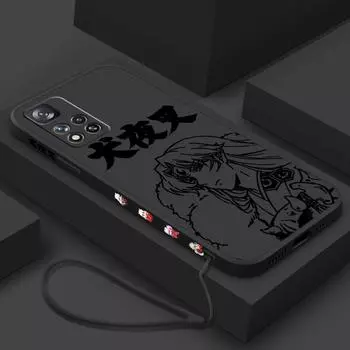 Inuyasha аниме милый для Xiaomi Redmi Note 12 11T 11S 11E 10S 10T 10 9S 9T 8 Pro Plus Lite жидкий левый чехол для телефона с веревкой Redmi Note 10 Lite