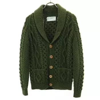 INVERALLAN Made in Scotland Long sleeve Shawl collar knit cardigan green Men s Used