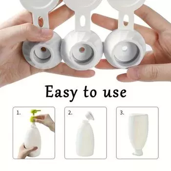 Inverted Bottle Cap Bathroom Toiletries Leak Proof Bottle Cap Kitchen Seasoning Bottle Adapters 3 Pcs Make-up Flip-top Dispenser