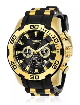 Invicta 22340 Повседневные часы Кварцевые из нержавеющей стали Силиконовые Цвет Черный Pro Diver Мужские и [Товар] чёрный