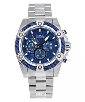 Invicta Bolt Chronograph из нержавеющей стали с синим циферблатом, кварцевые часы 25513 100M для мужчин синий
