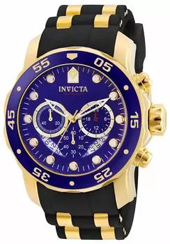 [Invicta] Часы Pro Diver Quartz 48 мм Корпус Золотой Черный Нержавеющая сталь Полиуретановый ремешок Синий циферблат 6983 Мужские [Товар]