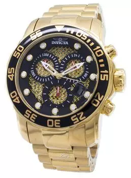 Invicta Pro Diver Chronograph Quartz 300M 19837 Мужские часы чёрный/золотой