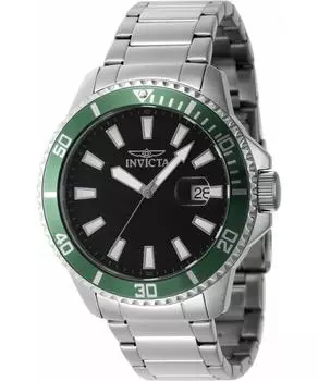 Invicta Pro Diver Кварцевые мужские часы из нержавеющей стали с черным циферблатом 46075