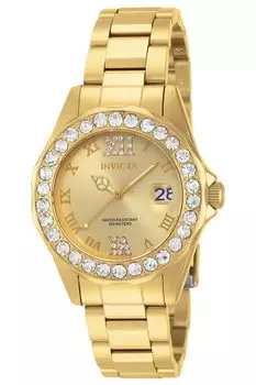 [Invicta] Pro Diver Lady Quartz 38mm Case Gold Stainless Steel Strap Gold Dial 15252 Women s [Item]