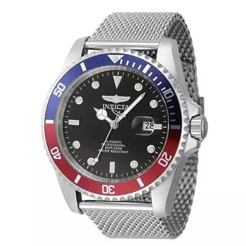 Invicta Pro Diver Нержавеющая сталь Синий и красный Pepsi безель черный циферблат автоматические дайверские часы 47965 200M мужские чёрный