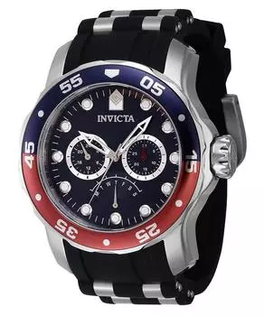 Invicta Pro Diver Ретроградный GMT Pepsi Безель Кварцевые с синим циферблатомINV46968 100M Мужские часы синий