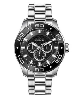 Invicta Pro Diver Scuba GMT Кварцевые мужские часы из нержавеющей стали с черным циферблатом INV45756 100M чёрный