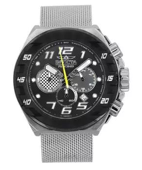 Invicta Racing Chronograph GMT из нержавеющей стали с серым циферблатом, кварцевые часы 47203 для мужчин серый
