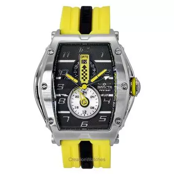 Invicta Racing силиконовый ремешок черный циферблат кварцевые часы 47383 100M мужские часы чёрный