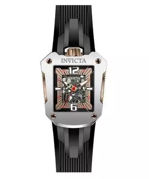 Invicta S1 Rally Силиконовый ремешок из розового золота со скелетонизированным циферблатом Автоматические мужские часы 41660 100M