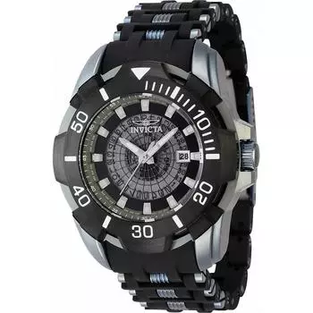 Invicta Sea Spider из нержавеющей стали и полиуретанового ремешка с прозрачным черным циферблатом 44130 100M мужские часы чёрный