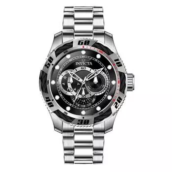 Invicta Speedway GMT Кварцевые мужские часы из нержавеющей стали с черным циферблатом INV45755 100M чёрный