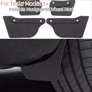 Invisible Car Mud Fenders For Tesla Model 3+ Highland 2024 Mudguards Wheel Mud Flaps Car Modification Exterior Accessories