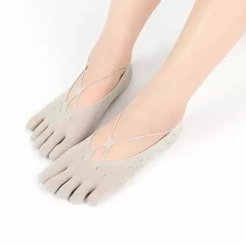 Invisible Fashion Women Girls Traansparent Glass Silk Five Finger Socks Mesh Short Socks Toe Socks