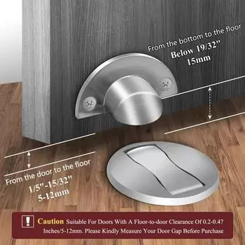 Invisible Floor Suction No Need To Punch Holes and Glue, Zinc Alloy Magnetic Buckle, Anti-door Stop Strong Magnetic Door Suction 1PCS