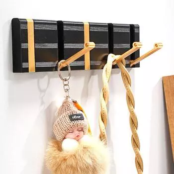 Invisible Folding Wall Hook Black Sliver Gold Aluminum Hallway Bathroom Lavatory Door Clothes Towel Storage 1 2 3 4 5 6 Hooks