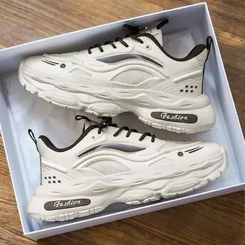 Invisible inner height increase men s shoes 10cm autumn men s and women s same dad shoes versatile casual sports men s mecha shoes 39 бежевый