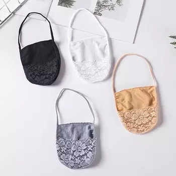 Invisible Thin Lace Non slip Cotton Women Sling socks Forefoot socks Half palm hosiery Flower абрикосовый