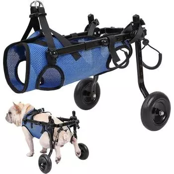 Инвалидная коляска для собак для задних ног, инвалидная коляска для собак для маленьких собак, фиксатор для ног и поддержка бедер, регулируемые средства передвижения для домашних животных с ограниченными возможностями XS