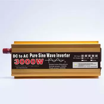 Инвертор 12 В 220 В Чистая синусоида 1000 Вт 2000 Вт 3000 Вт DC 12 В в AC 220 В Портативный Power Bank Преобразователь Солнечный инвертор