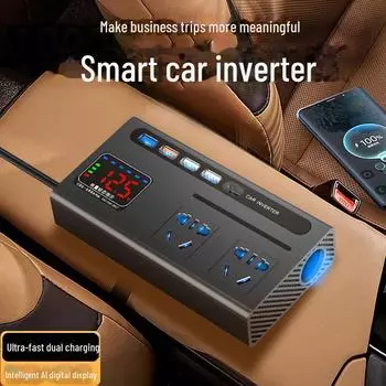 Инвертор для легковых и грузовых автомобилей: Преобразователь 12 В/24 В в 220 В с портами USB и быстрой зарядки. universal standard version