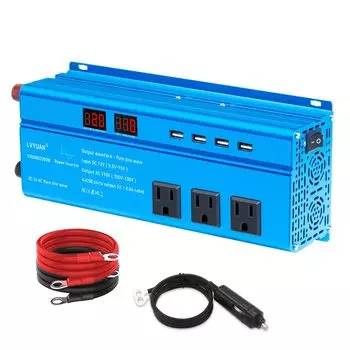 Инвертор LVYUAN синусоида 12 В 1000 Вт 2000 Вт DC 12 В AC 100 В преобразование розетка переменного тока x USB-разъем x 4 Автомобильный инвертор солнечная энергия предотвращение стихийных бедствий землетрясение