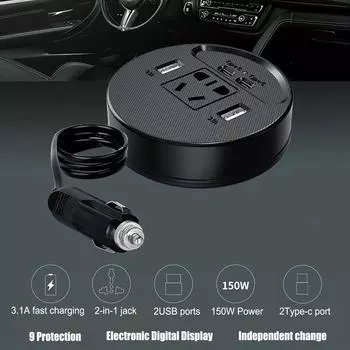 Инверторы мощности для транспортных средств Безопасный инвертор мощности для транспортных средств Профессиональный автомобильный инвертор мощности Многопортовое автомобильное зарядное устройство для ноутбука GERMANY