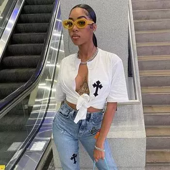 Inwomen Fashion Street Photoshoot Облегающая футболка на шнуровке M белый