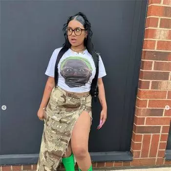 INWOMEN Летняя женская футболка с короткими рукавами и отличительным принтом L белый