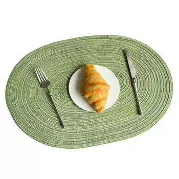 Inyahome Овальные плетеные салфетки под столовые приборы Коврики для обеденных столов Натуральные плетеные термостойкие салфетки для декора стола на открытом воздухе и в помещении 1pcs 35x50cm&oval