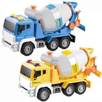 Инженерная машина Пневматический бетономешалка Грузовик-цистерна Моделирование Звук и свет игрушечный автомобиль синий