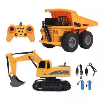Инженерная машина с дистанционным управлением, игрушечный самосвал 2 в 1, набор экскаваторов, строительная машина с дистанционным управлением