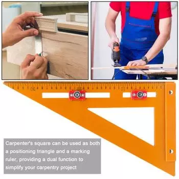 Инженерная плотницкая линейка, позиционная треугольная линейка, разметочная линейка 2 в 1, профессиональный инструмент инженера по деревообработке для точных измерений A