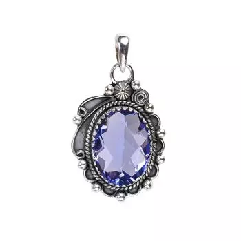 Iolite 925 Sterling Silver Pendant V8272, Vivid Blue Pendant, Oval Pendant, Valentin s Day Gift, Gift For Her, Birthday Gift, Handmade Jewelry, Silver