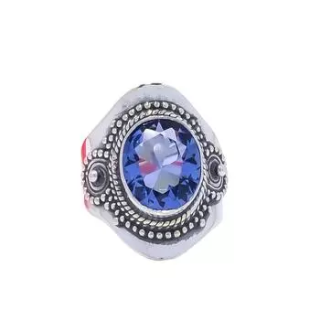 Iolite 925 Sterling Silver Ring V8562, Vivid Blue Ring, Oval Ring, Valentin s Day Gift, Gift For Her, Birthday Gift, Handmade Jewelry, Silver Jewelry,
