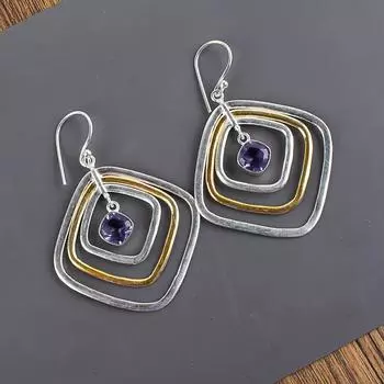 Iolite Gemstone 925 Sterling Silver Handmade Jewelry Earrings2.44 Gift For Her EE-70-2