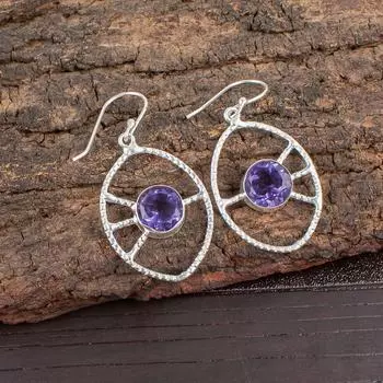 Iolite Gemstone 925 Sterling Silver Jewelry Handmade Earrings 2.00 Gift For Her EE-52-3
