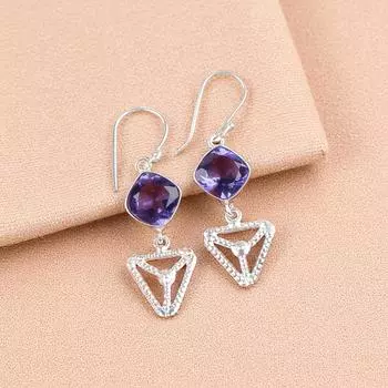 Iolite Gemstone 925 Sterling Silver Jewelry Handmade Women s Gift Earrings 2.00 EE-45-4