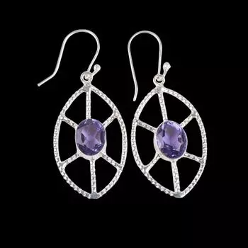 Iolite Gemstone 925 Sterling Silver Jewelry Handmade Drop/Dangle Earrings 2.00 EE-48-2